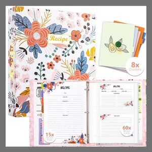 3 Ring Recipe Binder 8.5" x 11" Recipe Book Recipe Binder Kit